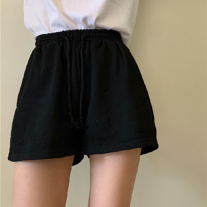 comfy school outfits Casual Sports Shorts Women's Loose Wide Leg Slimming Summer Spring New Elastic Waist Straight Three Pants