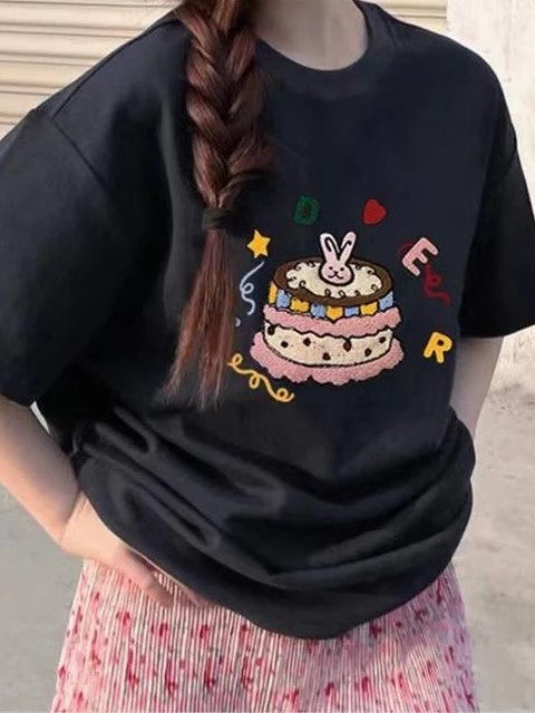 2000s Cake Print Cartoons Top