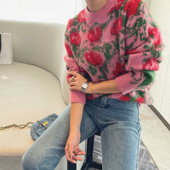 Ina Floral Fuzzy Sweater - 2 Colors