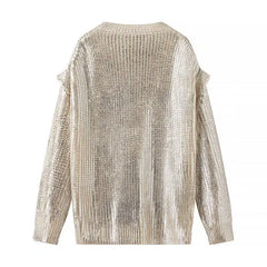 Gia Silver Metallic Sweater