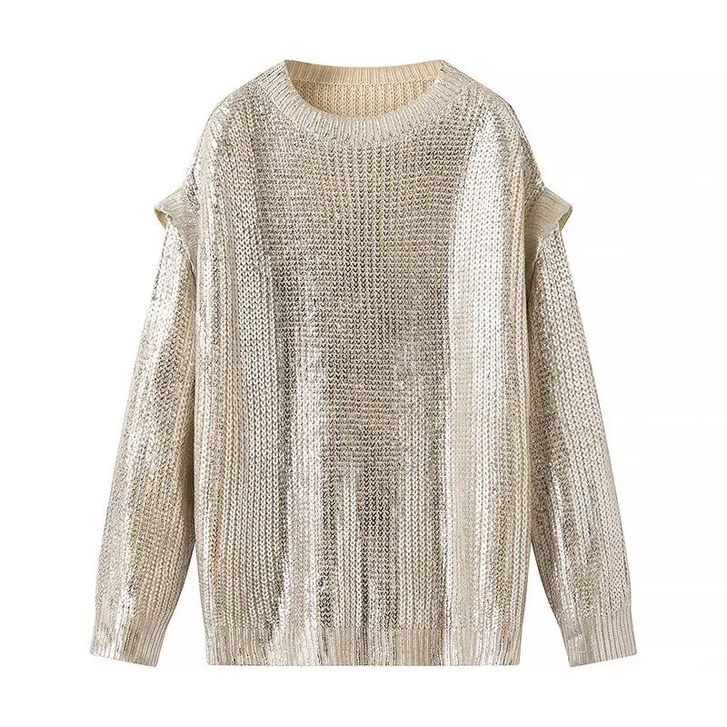 Gia Silver Metallic Sweater