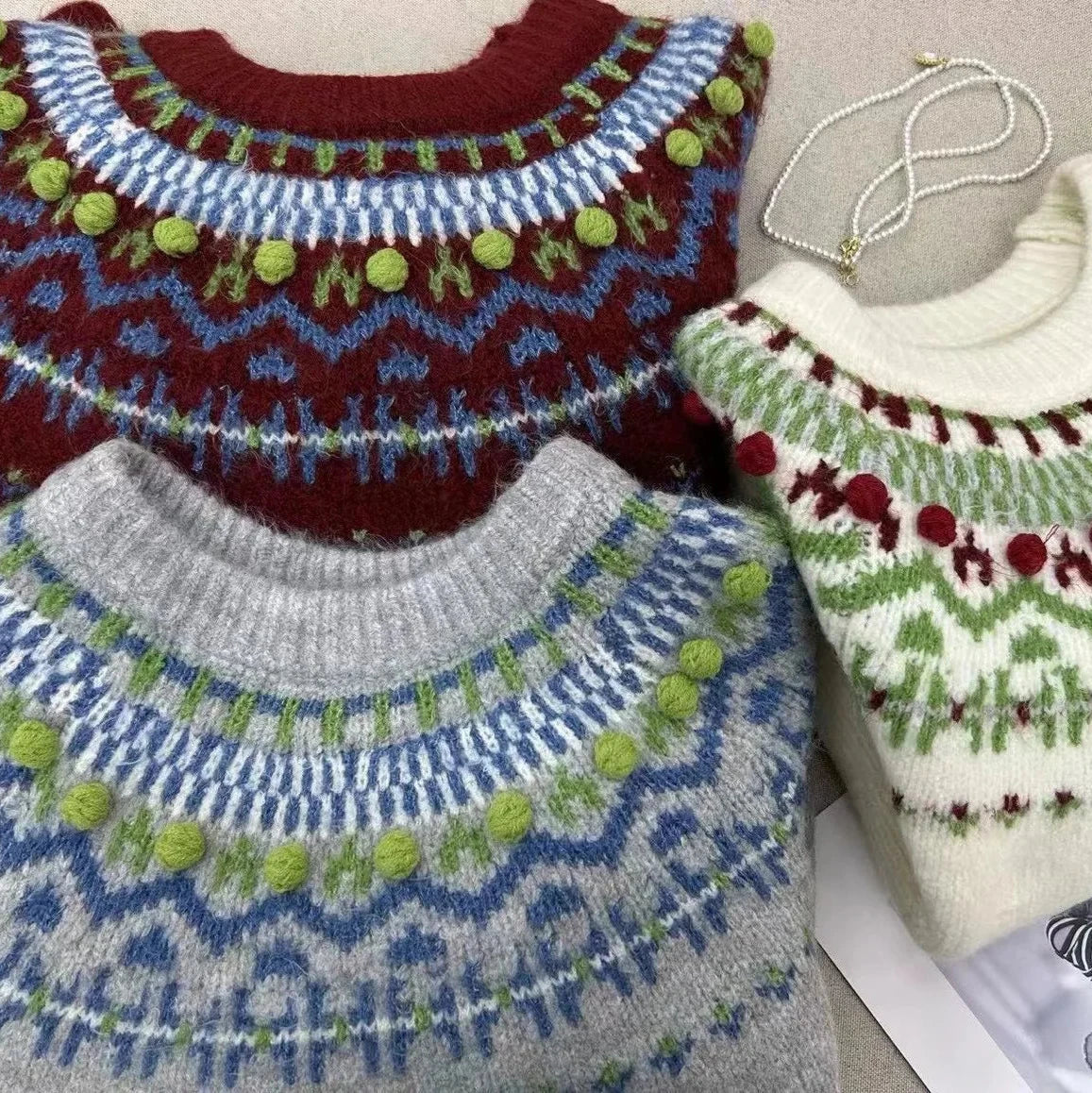 Saddie Vintage Fair Isle Sweaters