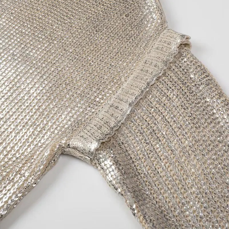 Gia Silver Metallic Sweater