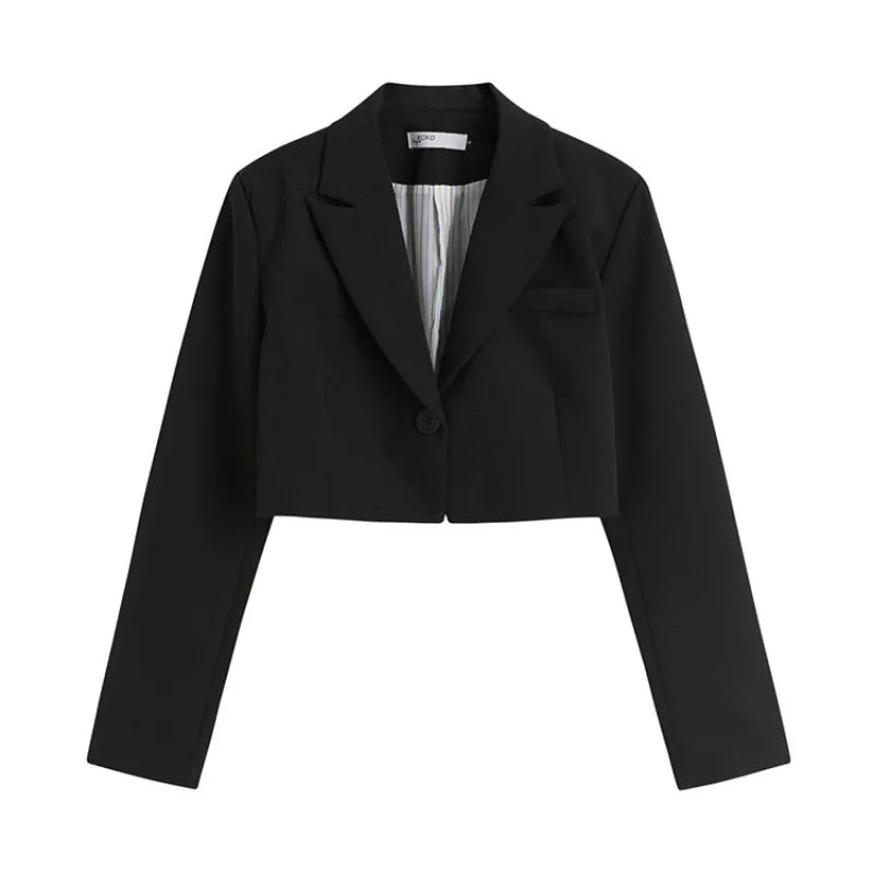 Women Blazer And Pants Sets Autumn Black Crop Blazers Coats And Pencil Long Pants High Streetwear Business Suit Outfits