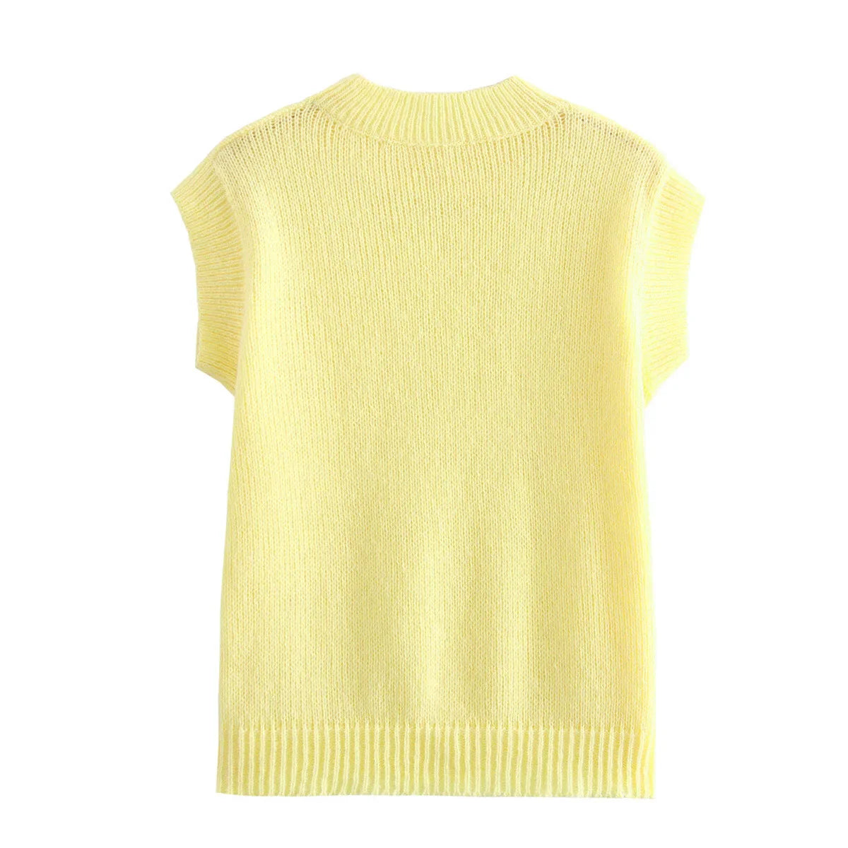 Wendy Yellow Sleeveless Vest Sweater