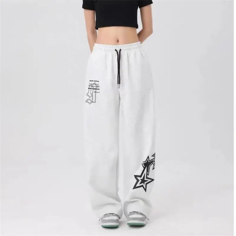 Gray Sweatpants for Women 2024 Autumn New Baggy Fashion Oversize Sports Pants Streetwear Jogger Trousers Female