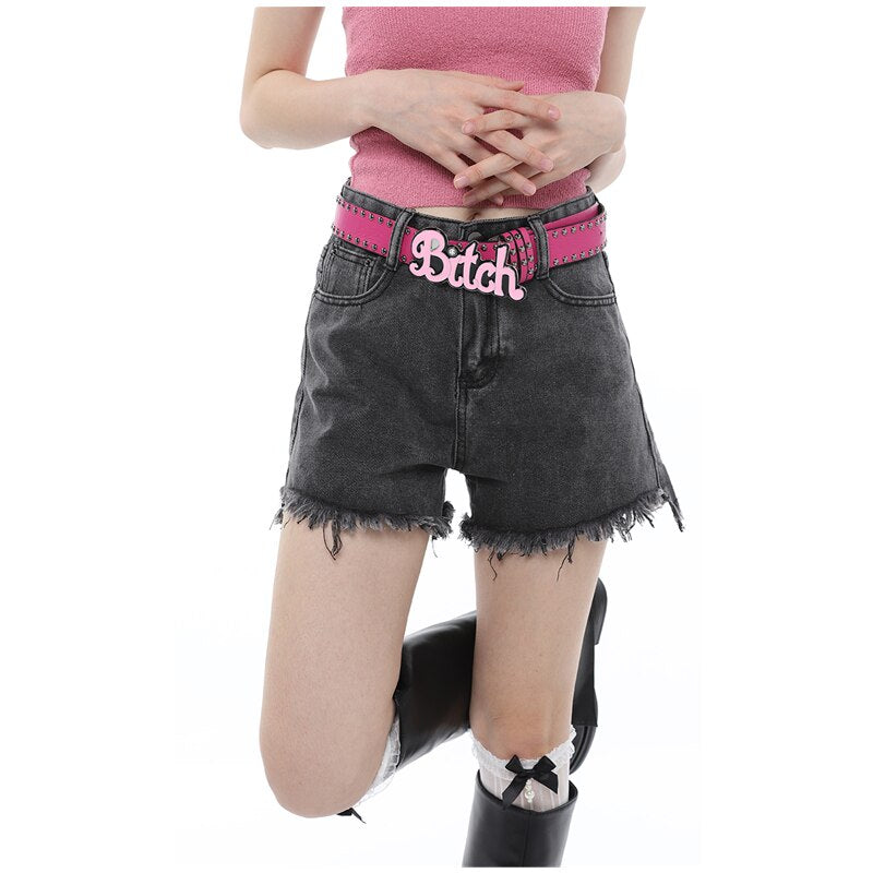 Graduation Gift Women's Straight Shorts Jeans Grey Hot Pants High Waist Europe America Street Summer Vintage Chic Design Denim Wide Leg Shorts