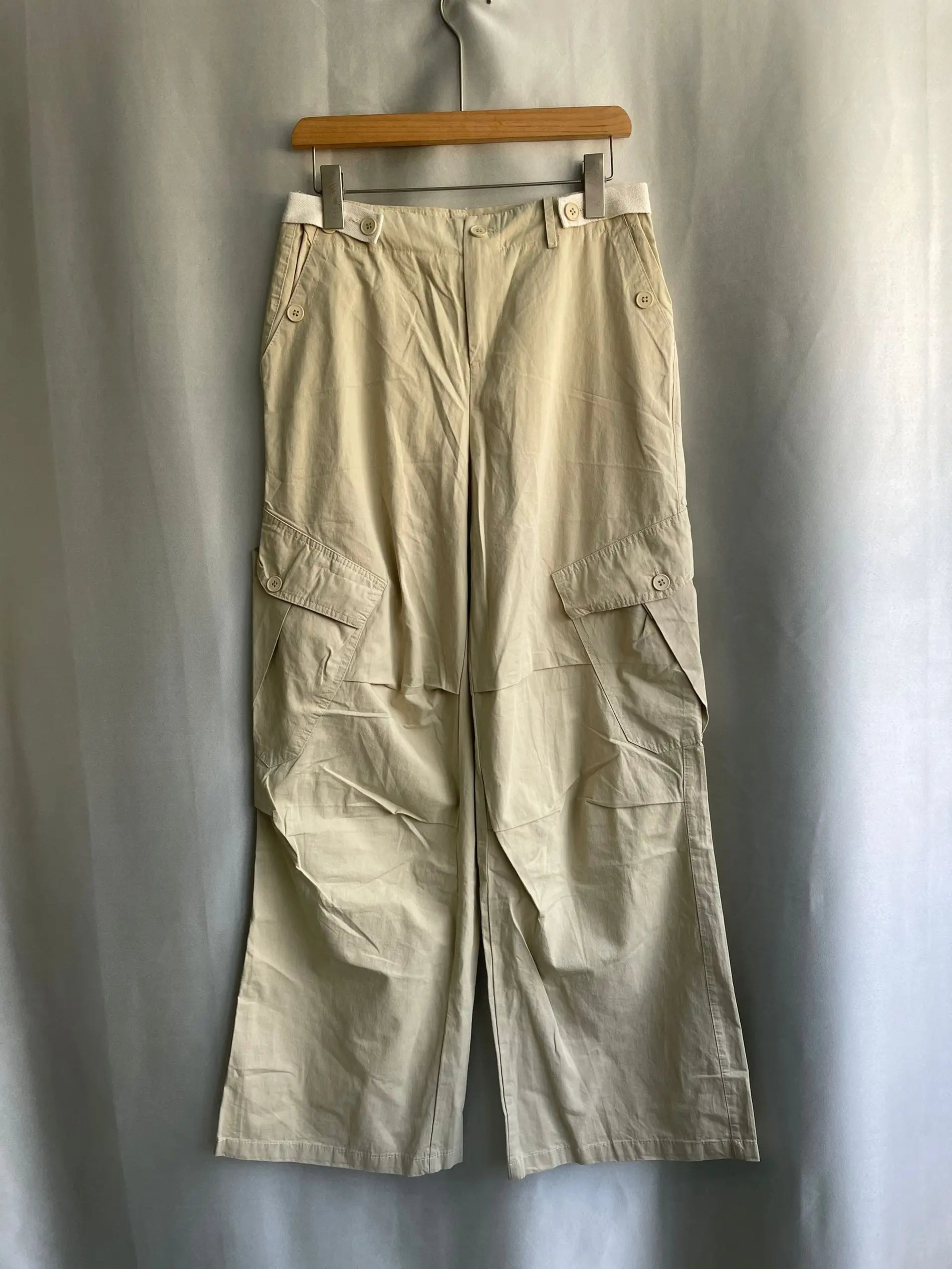 Multiple Pockets Straight Trousers Women 2024 Summer Loose Thin Cargo Pants Y2k Grunge High Waist Casual Wide Leg