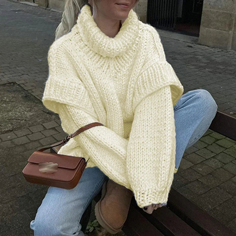 Freya Chunky Knit Funnel Neck Sweater