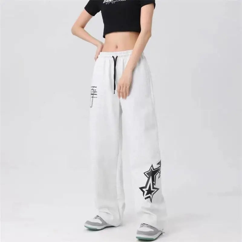 Gray Sweatpants for Women 2024 Autumn New Baggy Fashion Oversize Sports Pants Streetwear Jogger Trousers Female