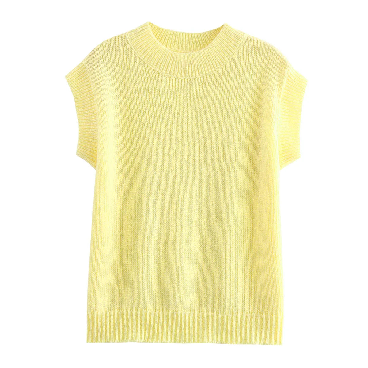 Wendy Yellow Sleeveless Vest Sweater