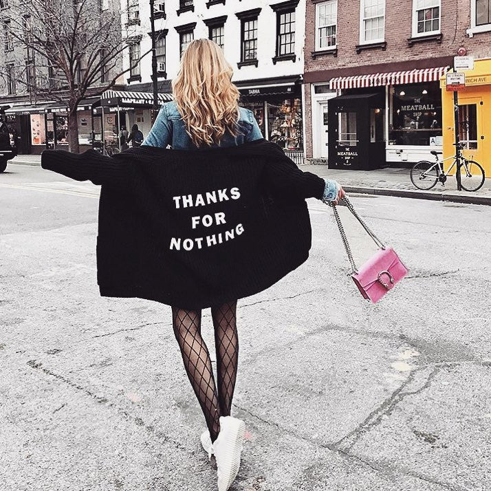 THANKS FOR NOTHING Casual Knit Cardigan - 2 Colors