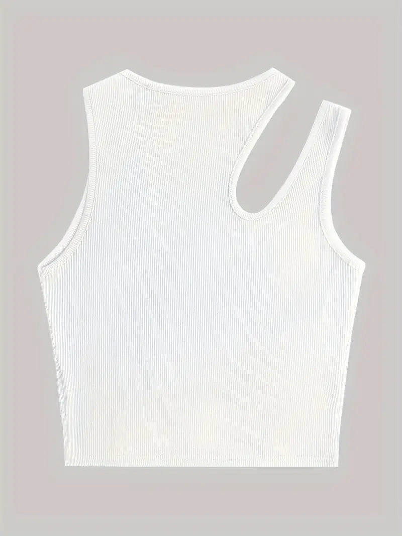 Basic Asymmetrical Crop Tank Top