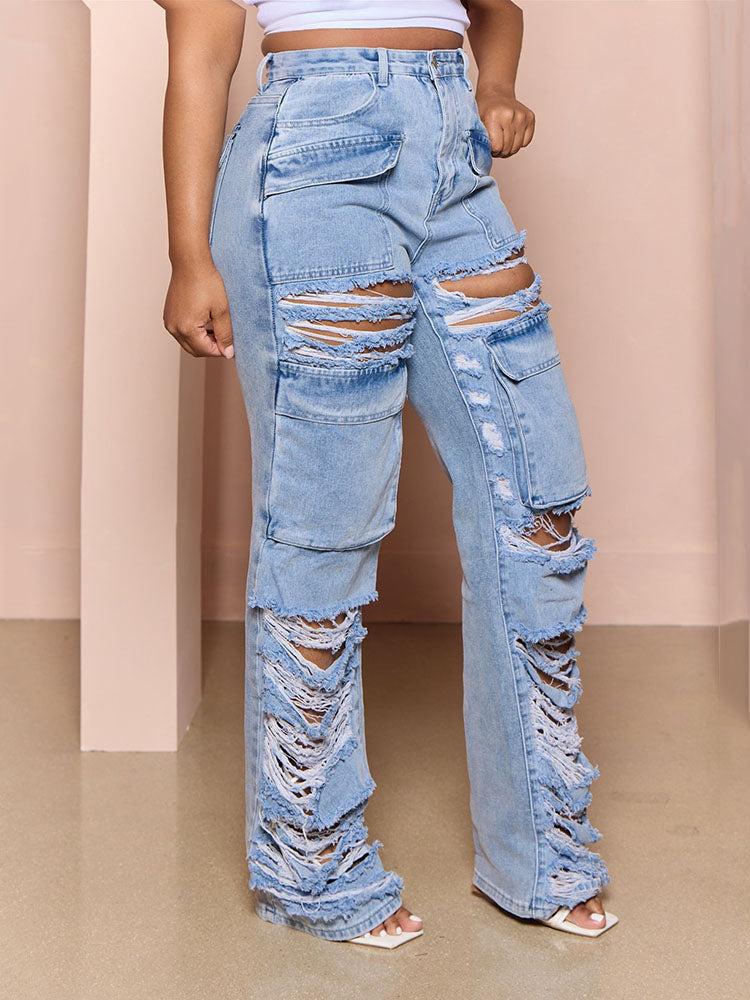 Ripped Hole Graceful Stretchy Jeans