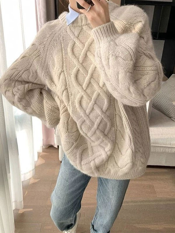 Oversize Textured Knit Sweater