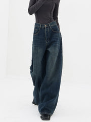 Dark Blue Vintage Baggy Boyfriend Jeans