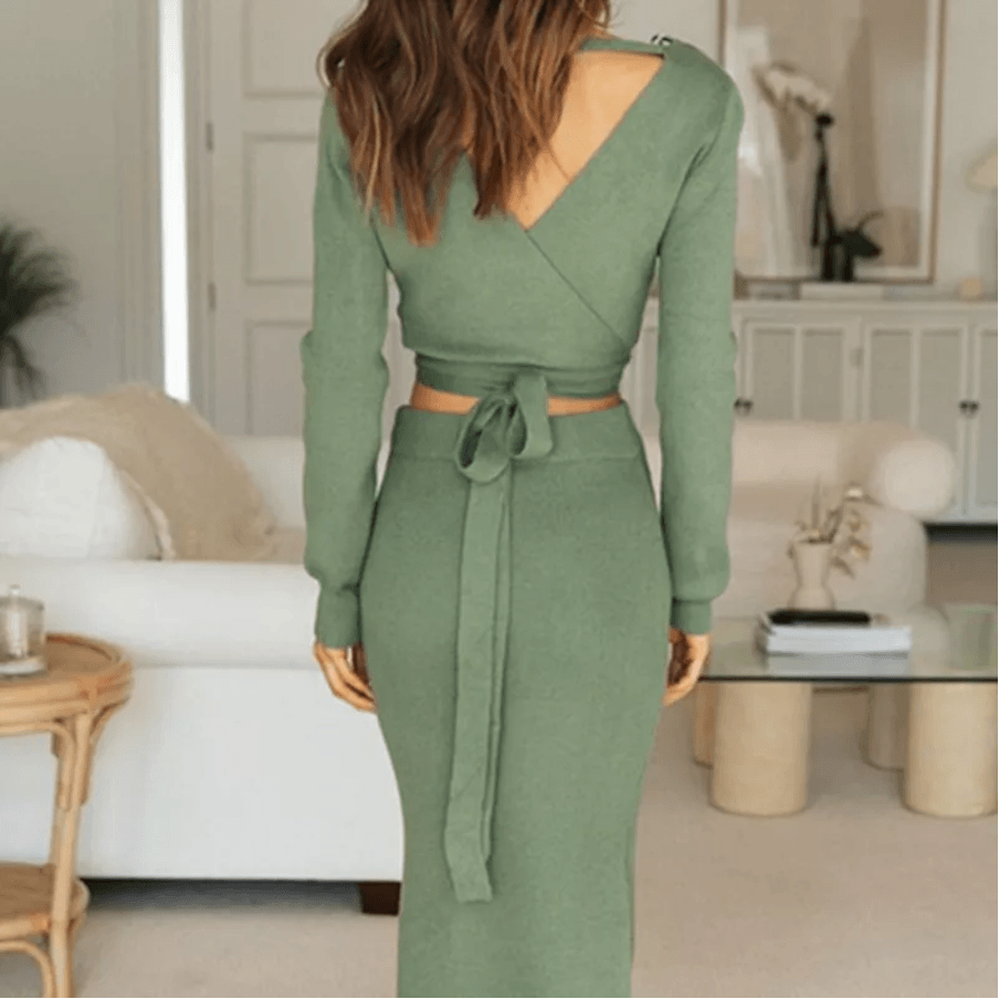 Rachel Cropped Coord Set Green