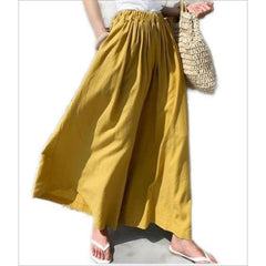 Women's Culottes Wide Leg Linen Pants Pants Trousers Swing Faux Linen Light Gray 4 Black Mid Waist Streetwear Chino Casual Daily Pocket Ankle-Length Soft Plain One-Size