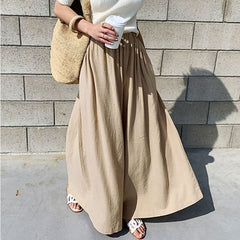 Women's Culottes Wide Leg Linen Pants Pants Trousers Swing Faux Linen Light Gray 4 Black Mid Waist Streetwear Chino Casual Daily Pocket Ankle-Length Soft Plain One-Size