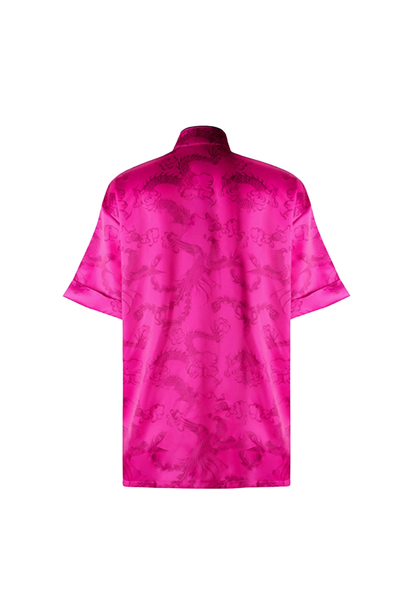 Asian Style Dragon Print Pink Outfit Set