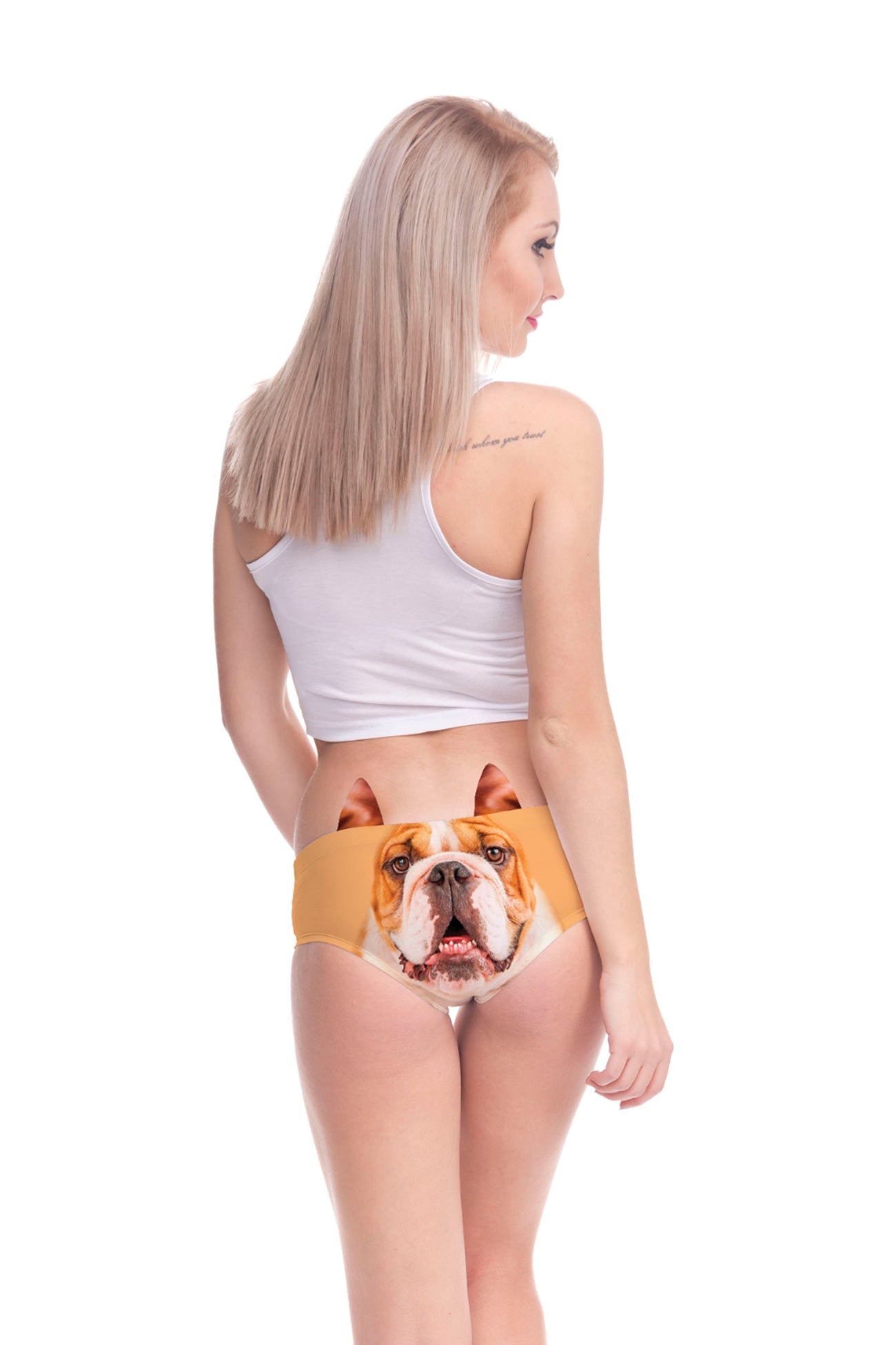 Cartoon Animal Head Print Low-Waisted Panty