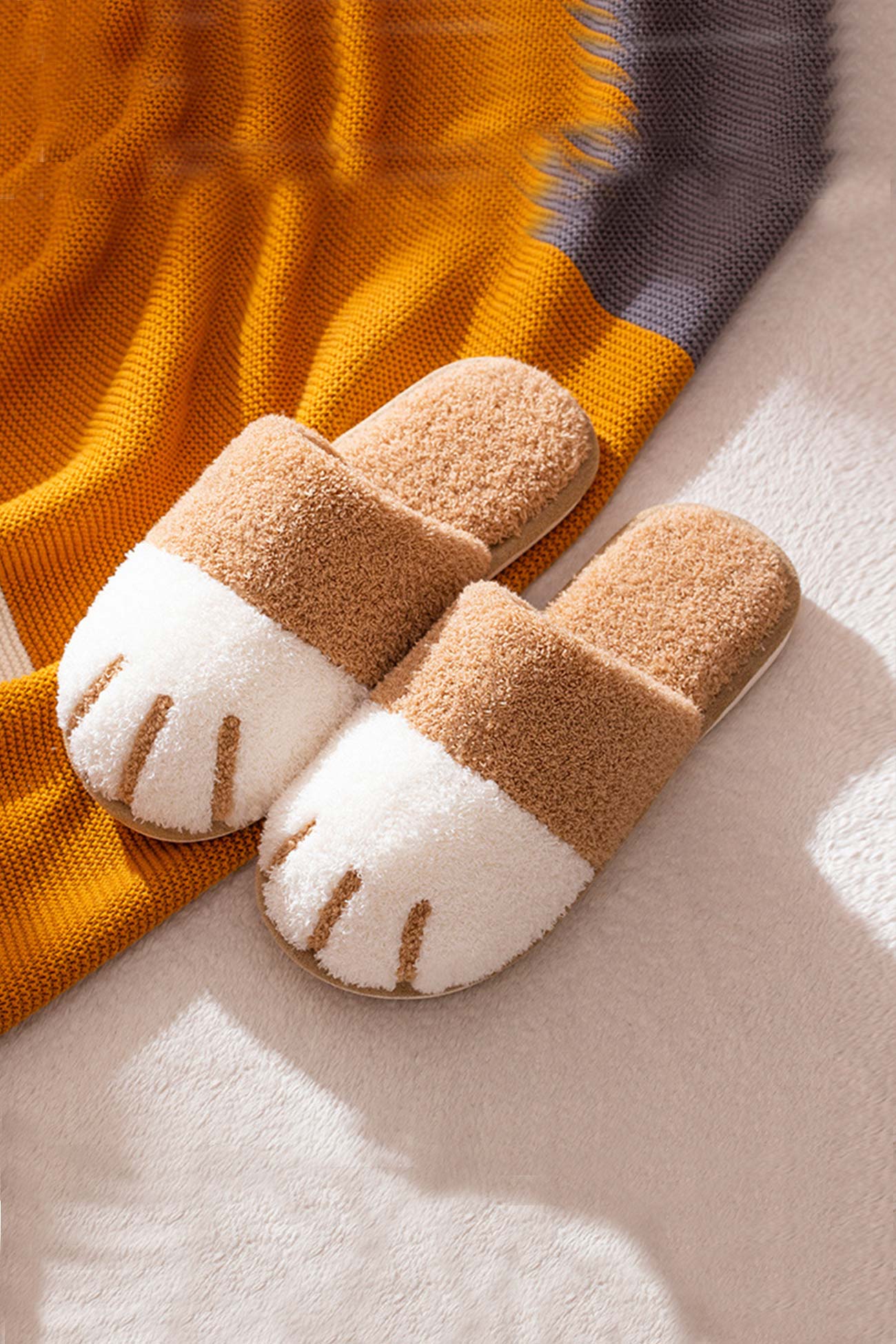 Cute Kitty Slip-on Fuzzy Slippers