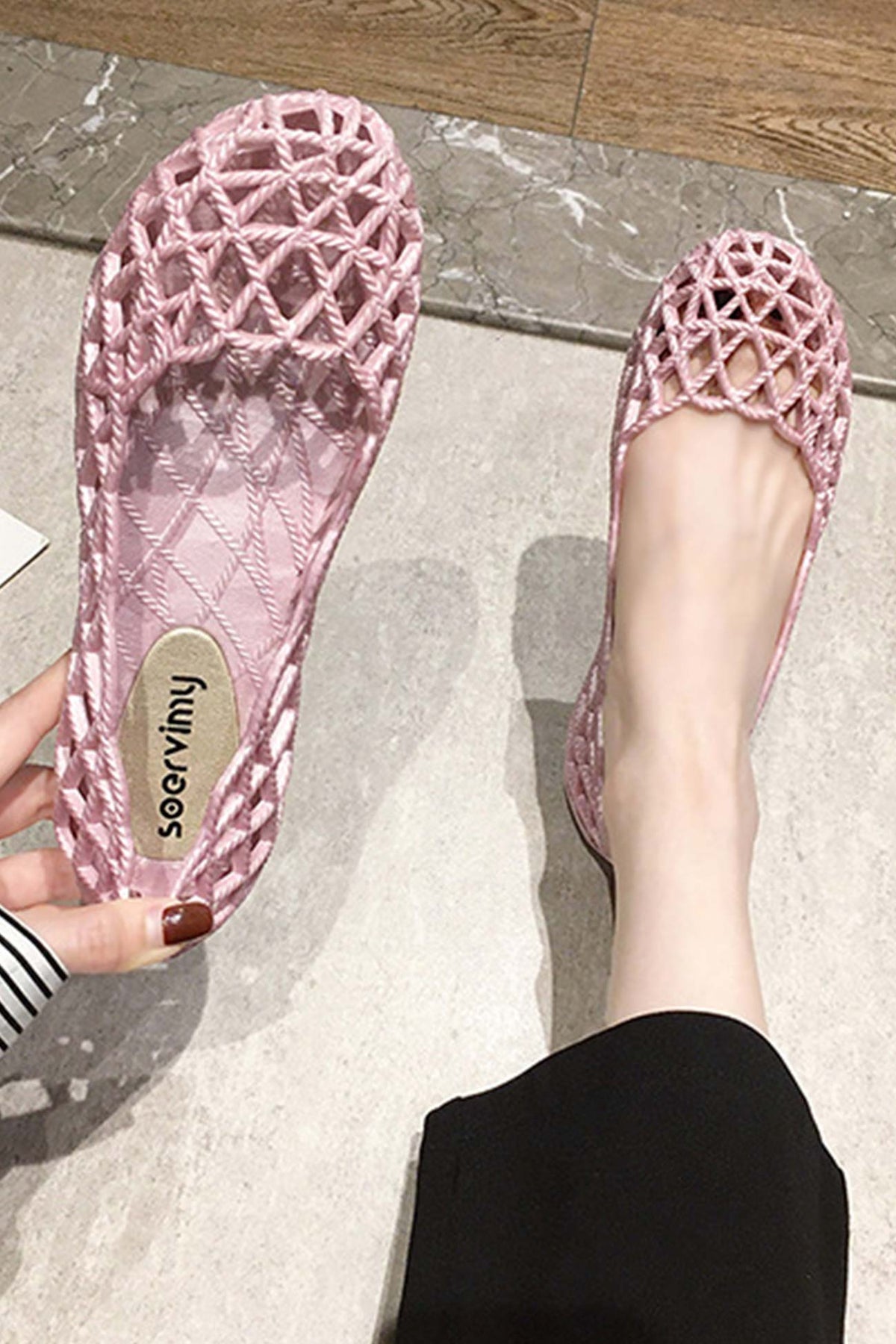 Cutout Breathable Flat Sandals