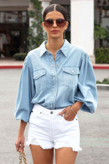 Denim Button Down Top