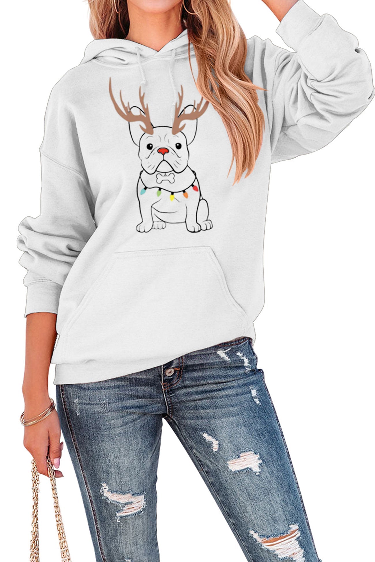 French Bulldog Christmas Graphic Hoodie