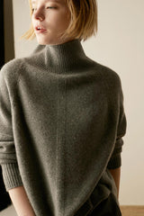 Turtleneck Side Split Wool Sweater