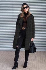 Lapel Solid Color Plush Coat