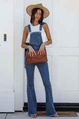 Open Back Flared Denim jumpsuits