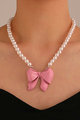Pearl Bow-tie Pendant Necklaces