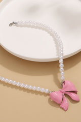 Pearl Bow-tie Pendant Necklaces