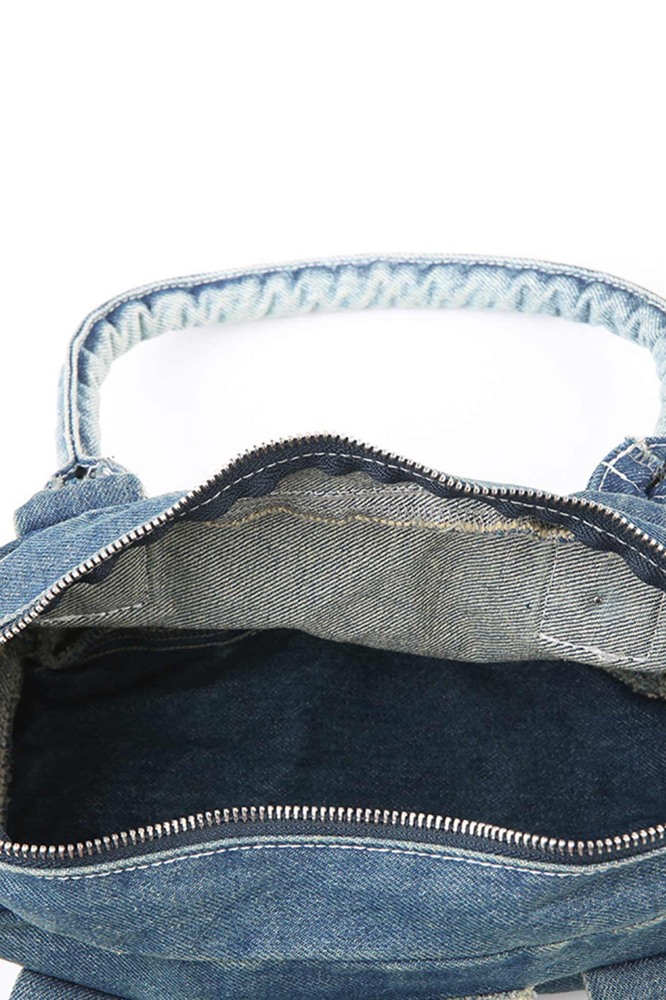 Pentagram Distressed Denim Underarm Bag