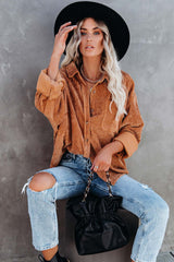 Solid Color Corduroy Oversized Shirt