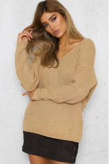 Solid Color Twisted Bat Sleeve Sweater
