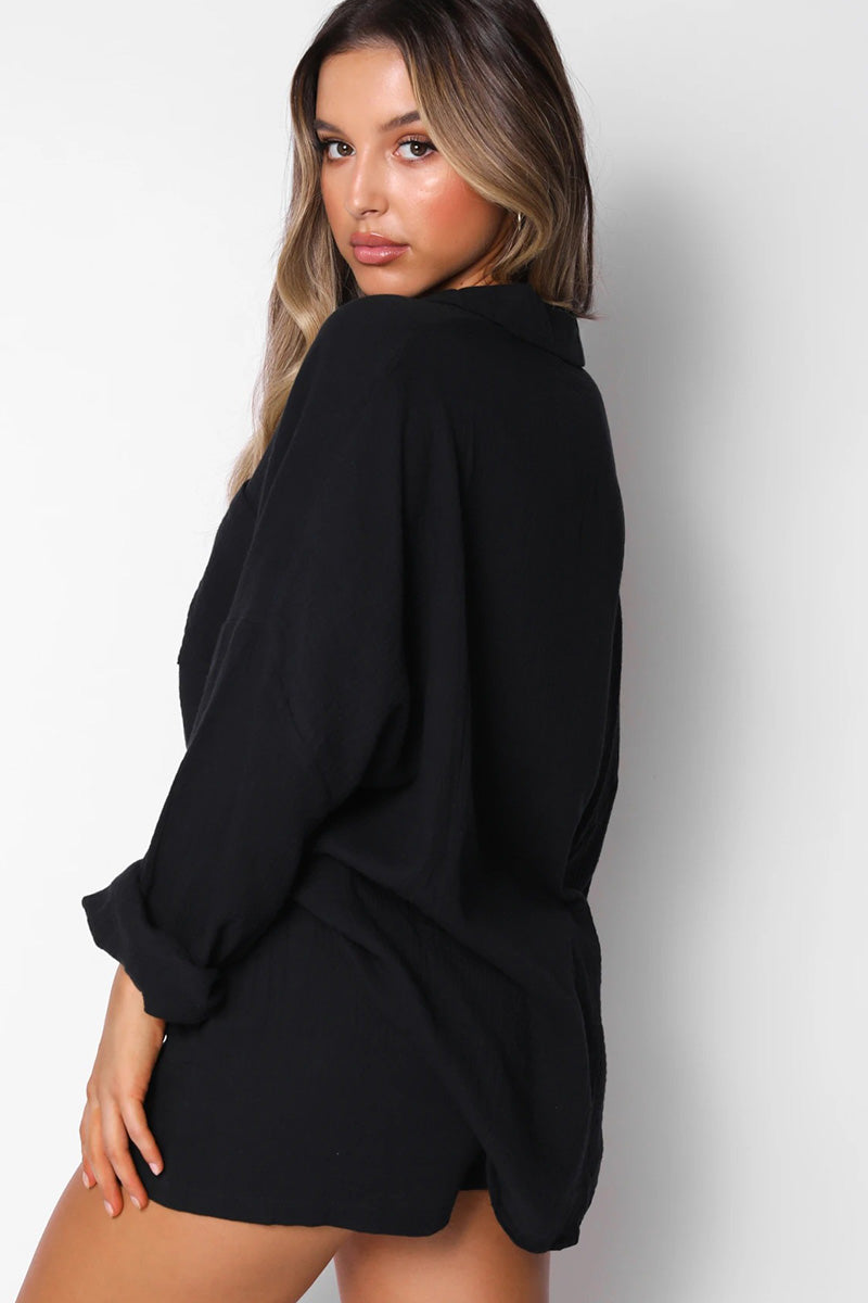 Solid Color Casual Two-piece Sets