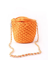 Solid Handwoven Crossbody Bag