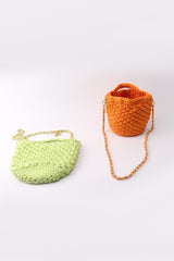 Solid Handwoven Crossbody Bag