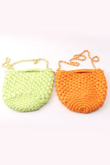 Solid Handwoven Crossbody Bag