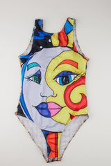 Abstract Oil Painting Print One Piece Swimsuit