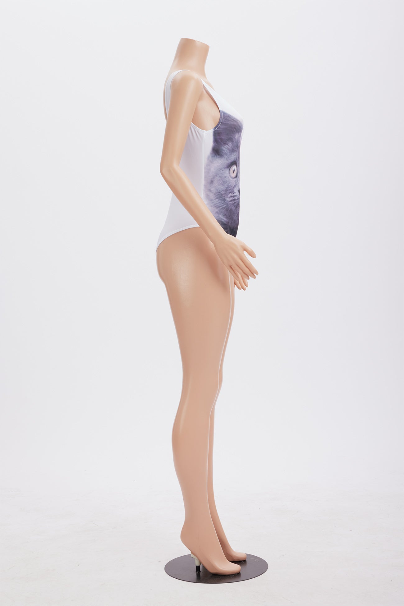 Cat Print Backless One Piece Swimsuit